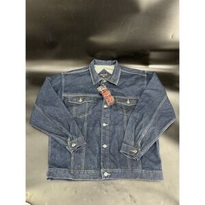 Texas Tuff Blue Denim Jean Trucker Jacket Men's 2XL Western Rodeo NWT